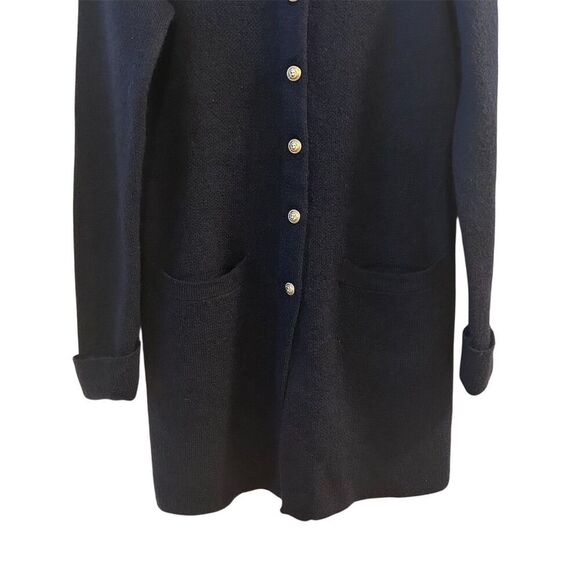 Adrienne Vittadini Women's Blue Long Jacket Lion Buttons Size L - Picture 3 of 14